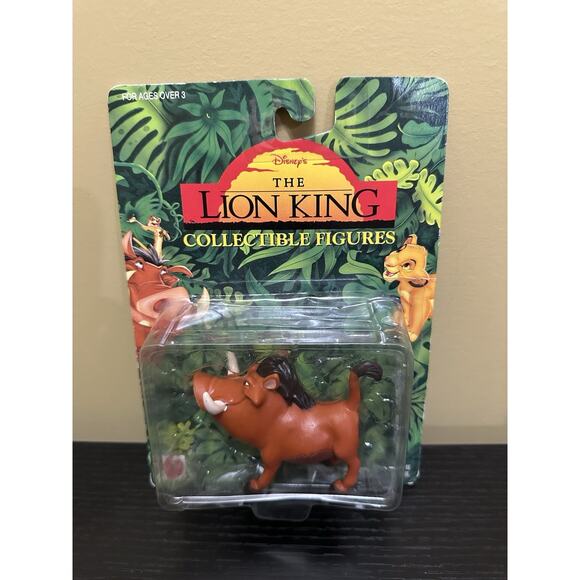 Disney The Lion King Pumbaa Collectible Figure Mattel 1994 New on Card - Picture 1 of 4